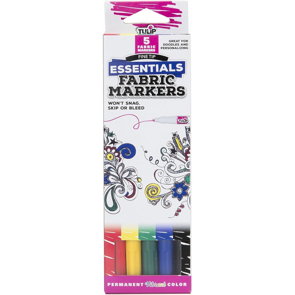 Tulip Fabric Markers Unisex OS Multi New Fine Tip Essentials 5Pk 35256